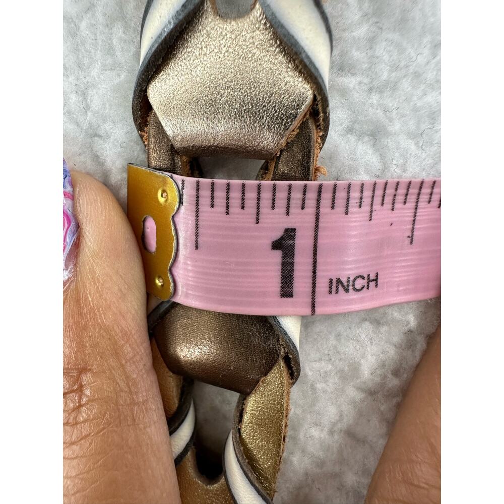 Fossil, Open Lace Weave Multi Metallic Leather Be… - image 3